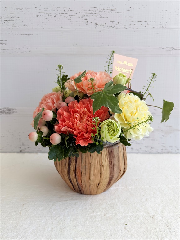 【母の日2026】カーネーションのアレンジメント［オレンジ］