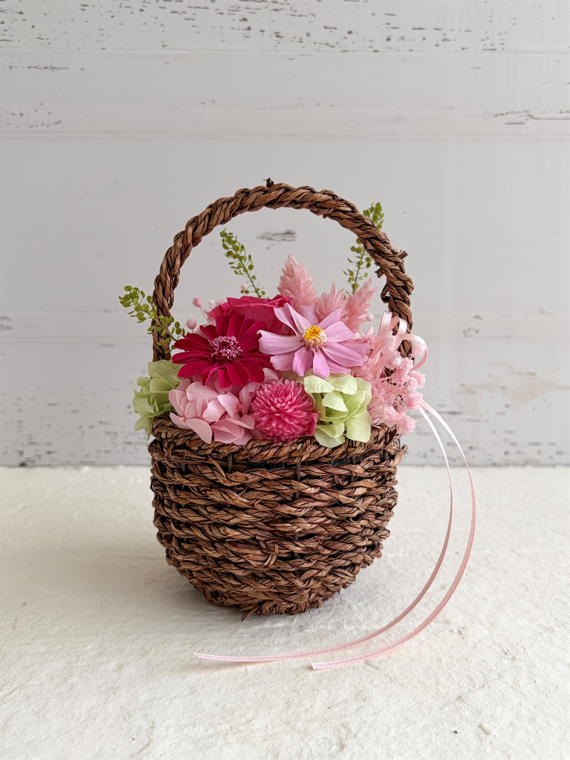 【母の日2026】プリザーブドフラワーアレンジメント［ピンク］