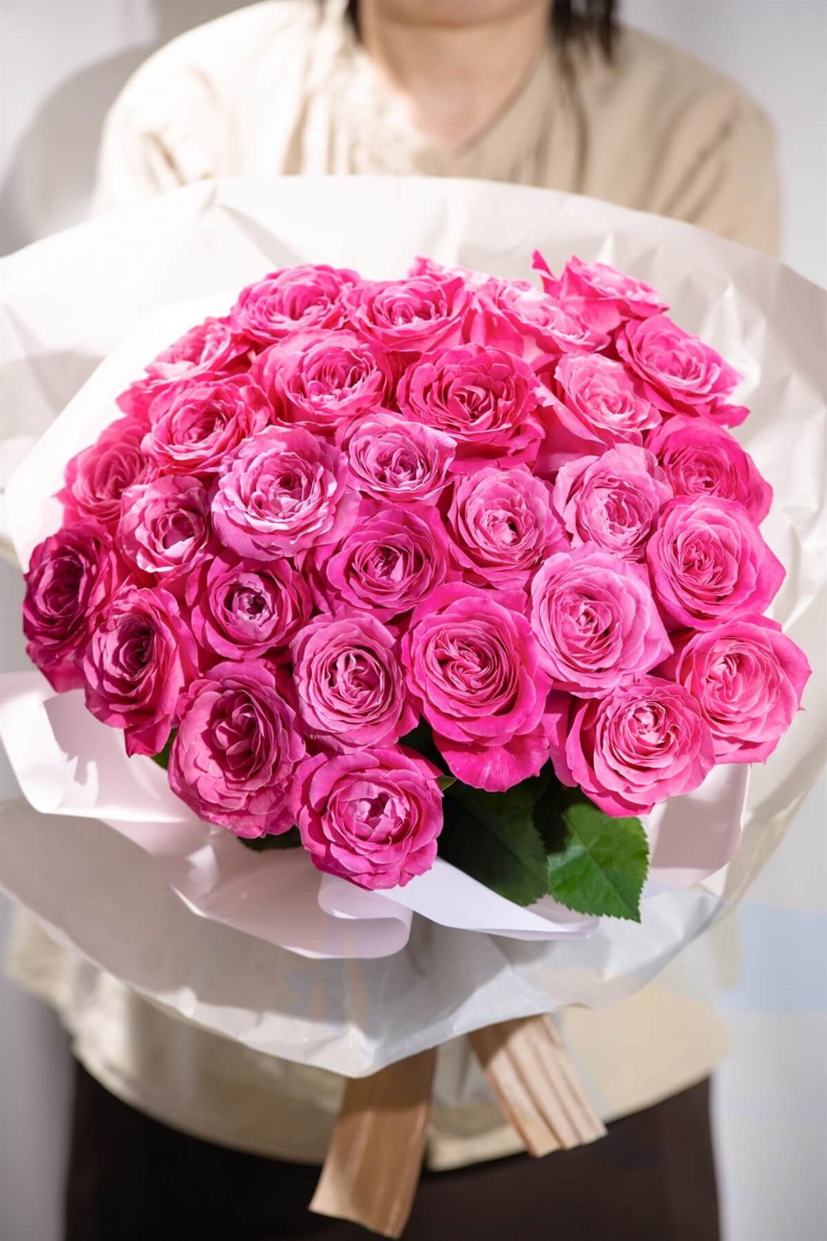 バラ30本の花束　ピンク