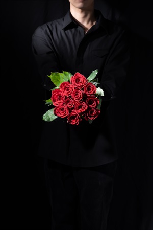 11本の赤バラの花束